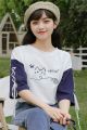 New Fashion Meow Ladies Short Sleeve T-Shirt High Quality- Drop Shoulder.