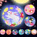 DIY Mid-Autumn Festival Cartoon Paper Lanterns Material Set Children's Handmade Lantern Material Pack. 