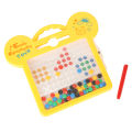 Magnetic Doodle Board, Reusable Magnetic Dots Drawing Board Educational with Magnetic Pen 12 Double Sided Insert Card for 3 Years Old and Above for Gifts. 