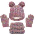 Knitted Baby Hats Scarf Set Winter Neck Scarves Beanie Caps For Boy Girls Cute Hat Scarf and Gloves 3pcs Suit For Kids 1-6years. 