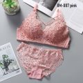 New sexy lace beautiful back without steel ring underwear for women with small chest gathered French triangle cup thin and comfortable bra panty.