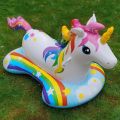 Inflatable Unicorn Pool Float Ride On Pool Floats Rideable Summer Swim Party Toys Swimming Pool Party Lounge Raft for Kids Gifts.