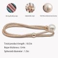 Showkanbay 1pcs Curtain Rope Tiebacks Curtain Tiebacks with Pearls Decorative -Curtain Tiebacks for Drapes Home Office Artistic Decorcurtain (Beige).