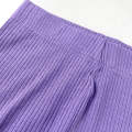Girls Ribbed Purple Cotton Full Length Leggings From Levin. 