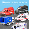 Fire Truck Hospital Rescue Ambulance Police Car ABS Cars Model Drop-resistant Openable Door Car Toys For Children Boys Gifts Luyo. 