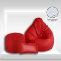 XXL Pear Shape Bean Bag Sofa with footrest & pillow combo set. 
