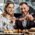 Chopsticks Reusable Metal Chopsticks 304 Stainless Steel Chopsticks Set Square Non-slip Dishwasher Safe Premium Quality Lightweight Reusable Chop Sticks Japanese Korean Laser Engraved 5 Pairs Gift Set.