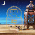 Wooden Ramadan Calendar Reusable Board Base Table Ornament Mubarak Eid Advent Day Countdown Gifts with Pen. 