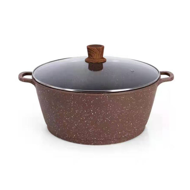 MGC%20Granite%20Marble%20Coating%20Non%20Stick%20Casserole%20Cooking%20pot%20with%20glass%20lid%2036%20CM%20-%20Image%202
