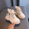 Autumn and winter new children's velvet Martin boots, British style boys, warm small leather shoes, girls, cotton fashion booties.