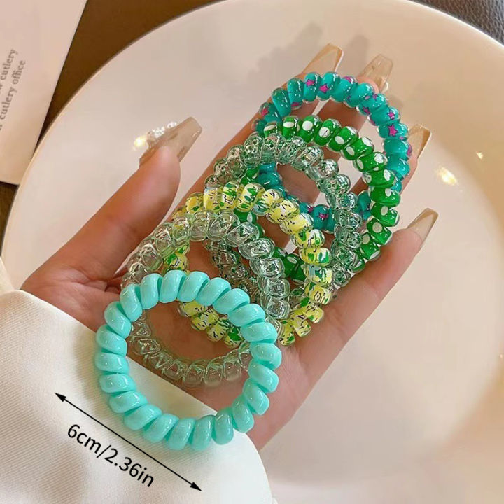 6Pcs%20Candy%20Color%20Hair%20Rope%20Lady%20Summer%20Telephone%20Wire%20Elastic%20Hair%20Band%20Frosted%20Spiral%20Cord%20Rubber%20Hair%20Tie%20Stretch%20Headband%20Mzea%20-%20Image%204