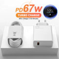 67W Original Fast USB Charger for Xiaomi 14 13 12 11 Ultra Redmi K70 K60 Note 13 12T 9 Pro Turbo Charge 6A Type C Charging Cable. 