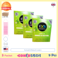 EXS Comfy Fit Ribbed & Dotted Condoms 3 pack (9pcs).