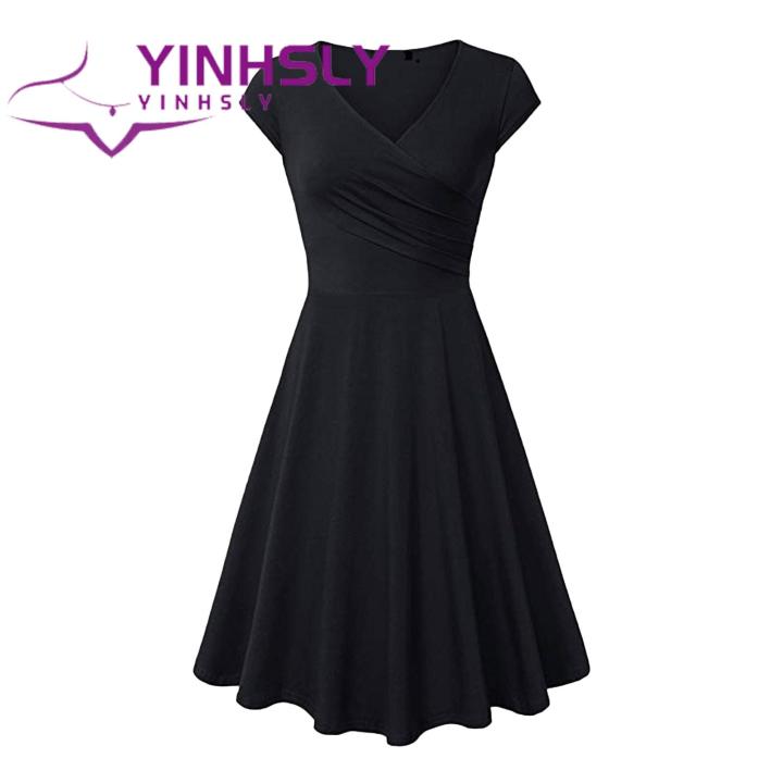 Casual%20Dress%20Pure%20Colors%20Pleated%20Large%20Hemline%20A-Line%20Swing%20Dress%20-%20Image%202