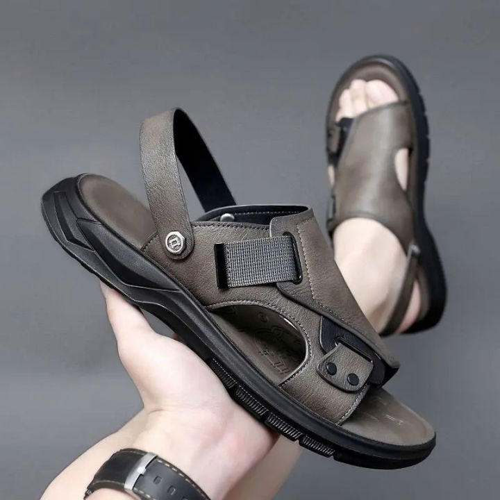 Luxury%20men's%20sandals%20summer%20genuine%20leather%20shoes%20for%20men%20outdoor%20casual%20lightweight%20sandal%20men's%20slippers%20soft%20sole%20beach%20shoes%20-%20Image%203