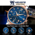MENSPE Men's Quartz Watch True Three Eyes Wristwatch High-grade Fashion True Eye Six Stitches Waterproof Luminous Calendar Clocks Multi-functional Sports Waterproof Calendar Watch. 