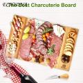 Wooden Chopping Board Bamboo Charcuterie Board with Grooves Food Serving Tray for Home Kitchen Eco-friendly Cutting Board. 