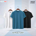 Combo 3pis jersey t-shirt for man - Solid color Summer outfit Combo t shirt. 