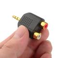 2 Pieces Gold Plated 3.5mm Stereo to 2-RCA Male to Female Adapter,Audio Splitter Adapter, Dual RCA Jack Adapter. 