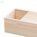 Unfinished Wooden Box Wooden Boxes for Crafts Unpainted Rectangular Empty Wood Case with Slide Lid. 