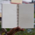 Designer Series White Grid Print Spiral Grid Graph Notebook. 