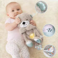 Breathing Cute Otter Soothes Plush Baby Sleep Doll Small Gift Doll Sleep Artifact breathing teddy bear otter with lights. 