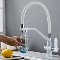 Brass kitchen faucet with purifier,double spray faucet for drinking filtered water,sink mount kitchen faucet water filter faucet. 