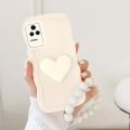 Pearl Bracelet Waves Case For Poco X5 X4 GT F3 F5 Pro X5 Pro M4 5G Xiaomi 12T 11T X3 Nfc Rosered Heart Cover.