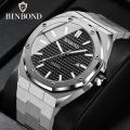 BINBONG Fashion Casual Men Watches Big Dial Silver Stainless Steel Calendar Quartz Wristwatch Classic Top Brand Male Clock B0233. 