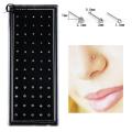 9-60Pcs/set Multicolor/White Crystal Rhinestone Nose Studs Fashion Body Jewelry Stainless Surgical Nose Piercing Stud. 