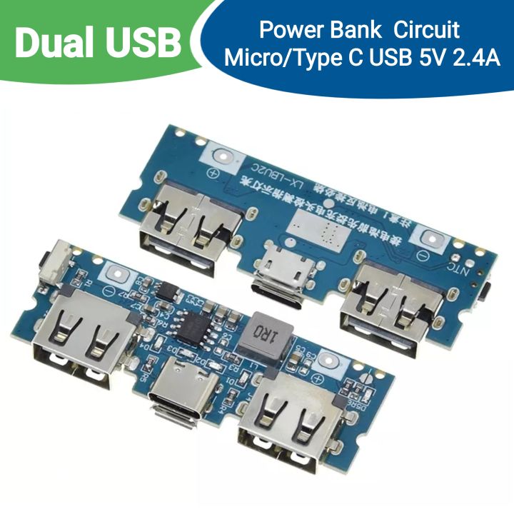 মাইক্রো/টাইপ-c usb 5v 2.4a ডুয়াল usb 18650 ফোনের জন্য বুস্ট ব্যাটারি ...