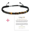I love you Morse Code Bracelet Send Son to Family Tiger's Eye Morse Code Bracelet for Men and Women. 