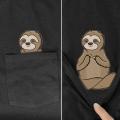 Funny T-Shirt Fashion Brand Summer Middle hand Pocket Raccoon T-shirt Men's for Women Shirts Hop Tops Funny Cotton Tees. 