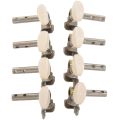 Machines Tuners Pegs Tuning Key with White Pearl Knobs 4L+4R for Mandolin - White + silver.