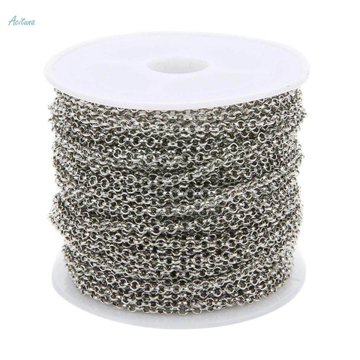 2 Roll O Shape Jewelry Making Chain 20 Yard Necklace Bracelet Extender Chain 2mm