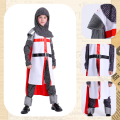 Deluxe Medieval Crusades Knight Cosplay Costume For Kids Boys Outfit Suits Boys Halloween Carnival Party. 