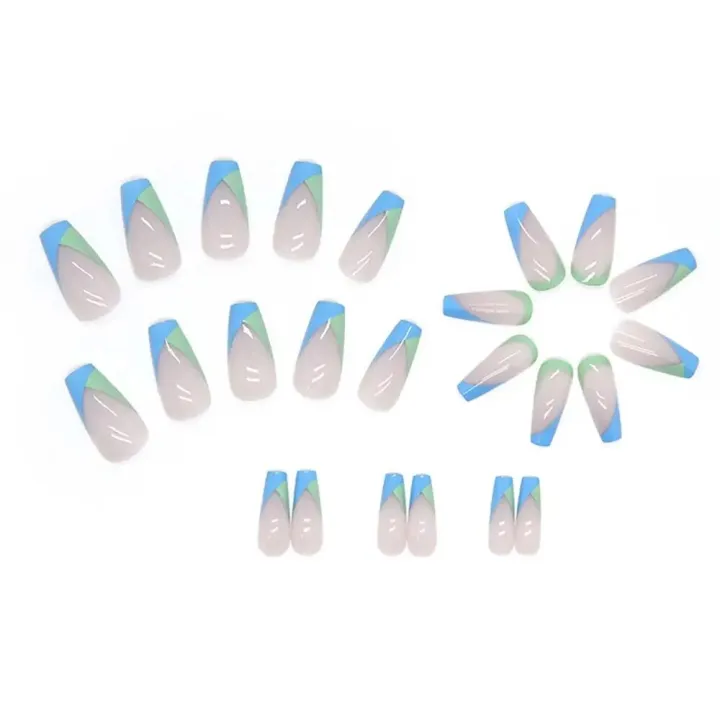 24pcs/Box%20Detachable%20Square%20Head%20False%20Nails%20Wearable%20French%20Nails%20Full%20Cover%20Nail%20Tips%20Press%20On%20Nails%20-%20Image%202