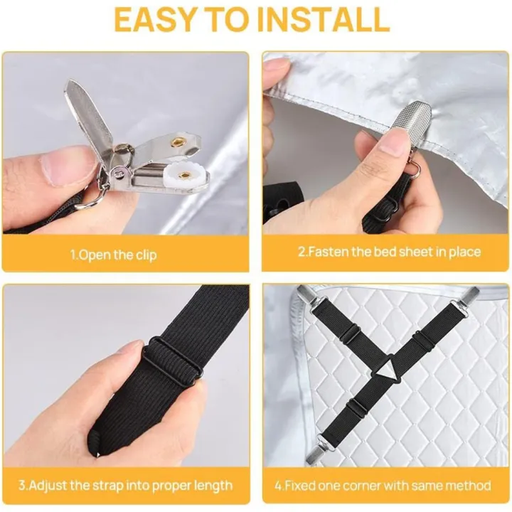 Sheet%20Fastener%20Bed%20Sheet%20Holder%20Strap%20Adjustable%20Elastic%20Fasteners%20with%20Iron%20Clips,Bedsheet%20Holder%20for%20Fitted%20Sheets,Easy%20Install%20-%20Image%205