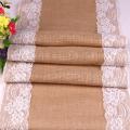 OIMG 30X275Cm Vintage Lace Jute Table Runner Burlap Party Wedding Festival Decoration Chair Runner. 