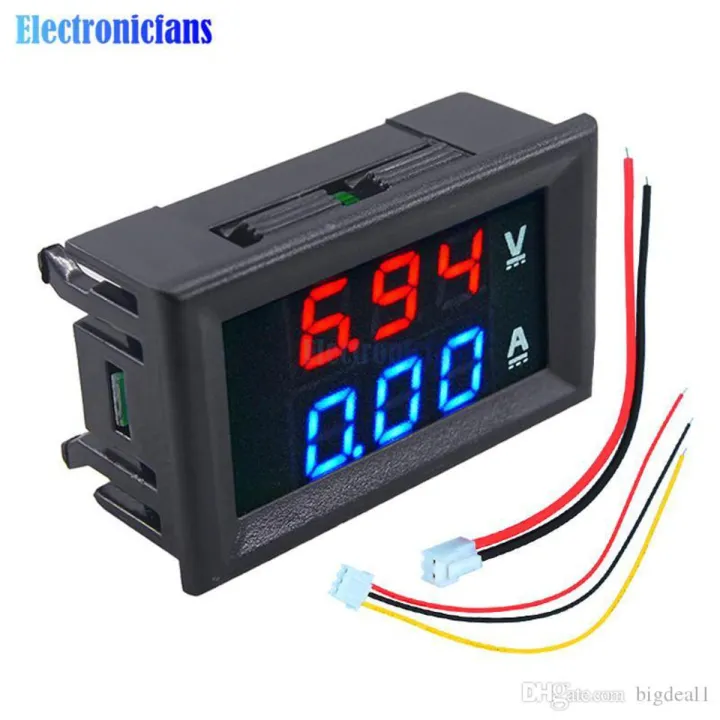 DSN-VC288 VC288 DC 100V 10A Voltmeter & Ammeter Blue & Red LED Amp Dual Digital Volt Meter Voltage Current Meter Mini Digital Voltmeter Ammeter Tester 0.56" LED Display Electrical Circuitry & Parts