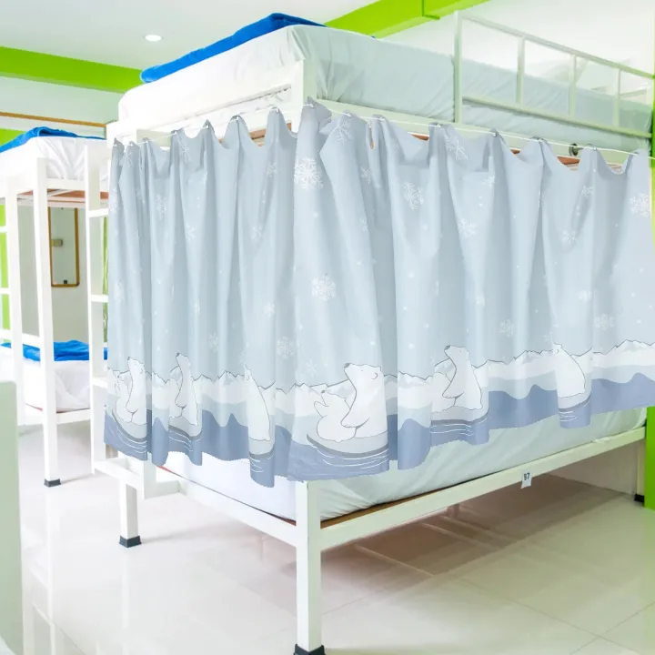 2%20Pcs%20Bed%20Curtains%20Drape%20Privacy%20Cloth%20Mosquito%20Net%20Bunk%20Dormitory%20-%20Image%204
