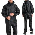 Mens Rain Coat Full Body Motorcycle Waterproof Raincoat Overalls Black UK STOCK. 