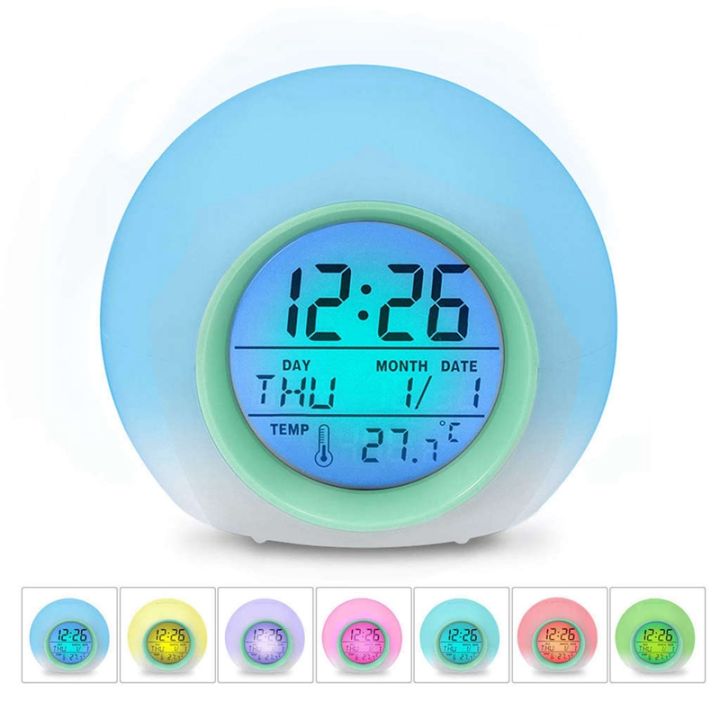2X%20Kids%20Alarm%20Clock%20-%20Wake%20Up%20Light%20Digital%20Clock%20with%207%20Colors%20Changing,%20Press%20Control%20and%20Snooze%20Function%20for%20Bedrooms%20-%20Image%203