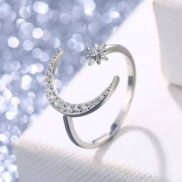 Fashion Moon Star Adjustable Rings For Women