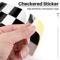 3 inch Black/White Checkered Decal Tape Car motorcycle Bike Tank Sticker. 