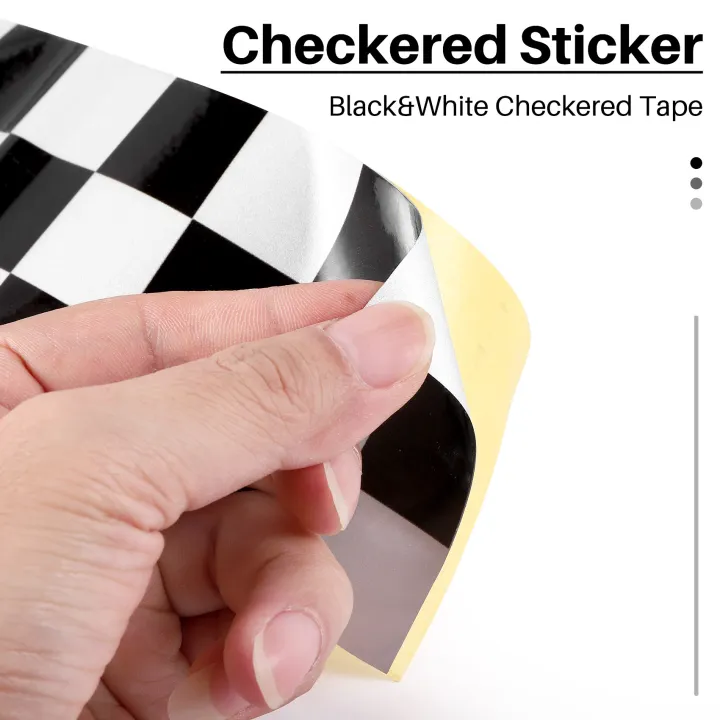 3%20inch%20Black/White%20Checkered%20Decal%20Tape%20Car%20motorcycle%20Bike%20Tank%20Sticker%20-%20Image%208