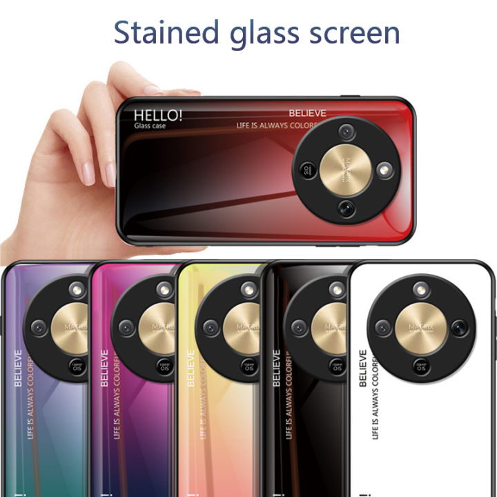 Biruiqu%20For%20Honor%20X9D%20Gradient%20Tempered%20Glass%20Back%20Soft%20Silicone%20Edge%20Case%20Cover%20-%20Image%207