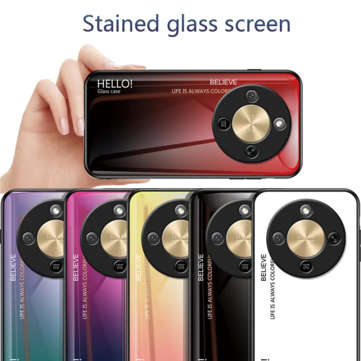Biruiqu%20For%20Honor%20X9D%20Gradient%20Tempered%20Glass%20Back%20Soft%20Silicone%20Edge%20Case%20Cover%20-%20Image%207