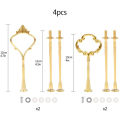 4 Set of 3 Tier Cake Plate Stand Handle Hardware, 2 Styles , Gold. 