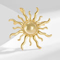 Gold sun pin women's niche design sense ins trendy high-end blazer neckline brooch ornaments accessories. 